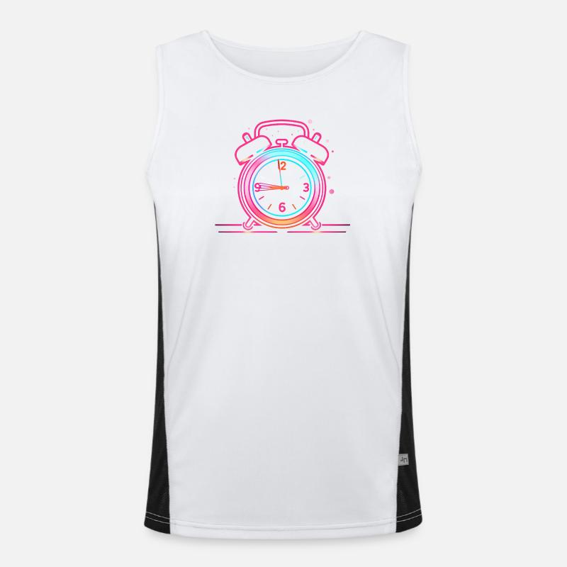 Retro Bell Clock Men's Functional Contrast Tank Top 