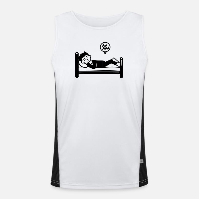 Sleeping Bed - Men's Functional Contrast Tank Top - white/black