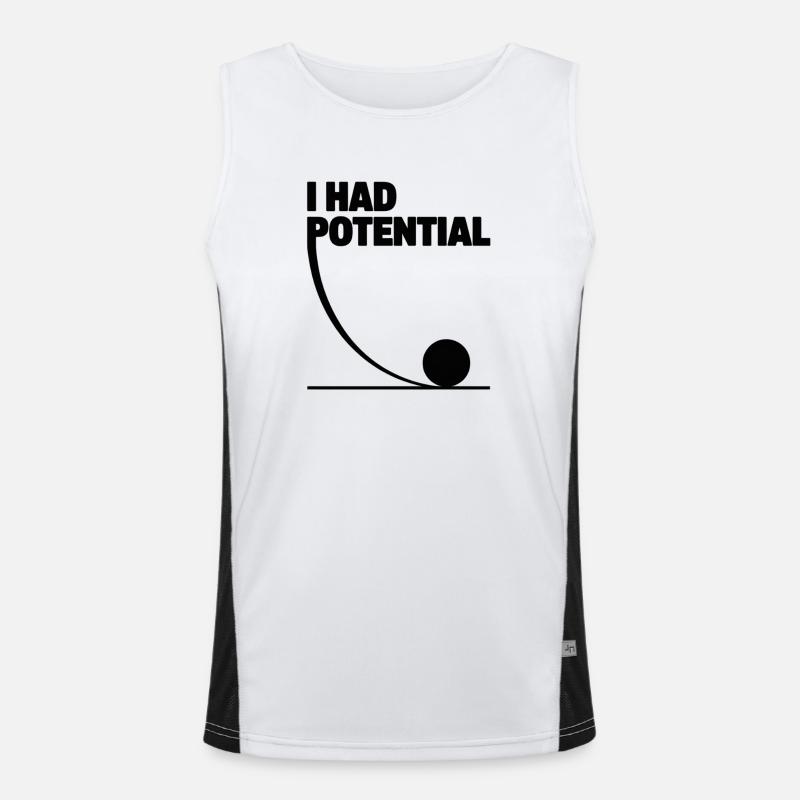 I had potential science math physics - Men's Functional Contrast Tank Top  - white/black