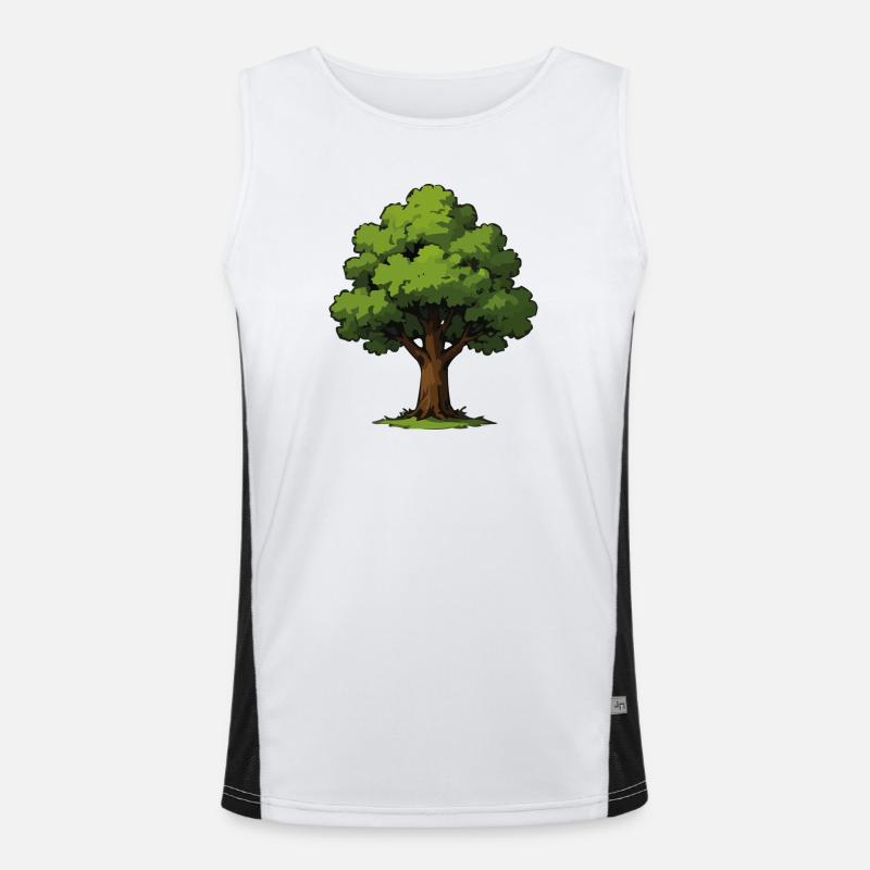 Tree illustration Men's Functional Contrast Tank Top 