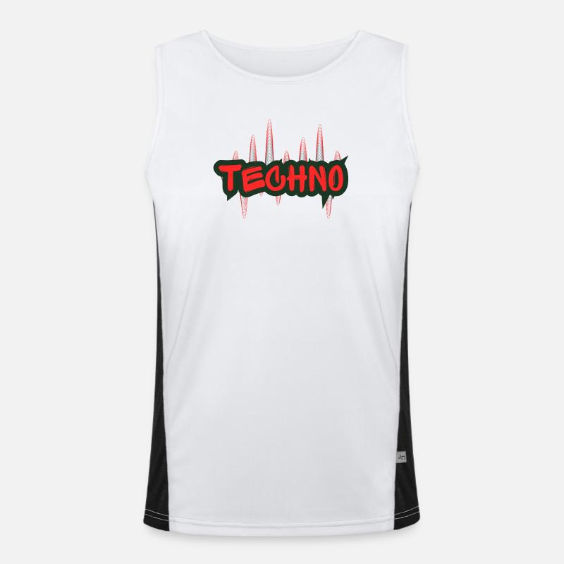 Techno Graffiti Night - Men's Functional Contrast Tank Top - white/black