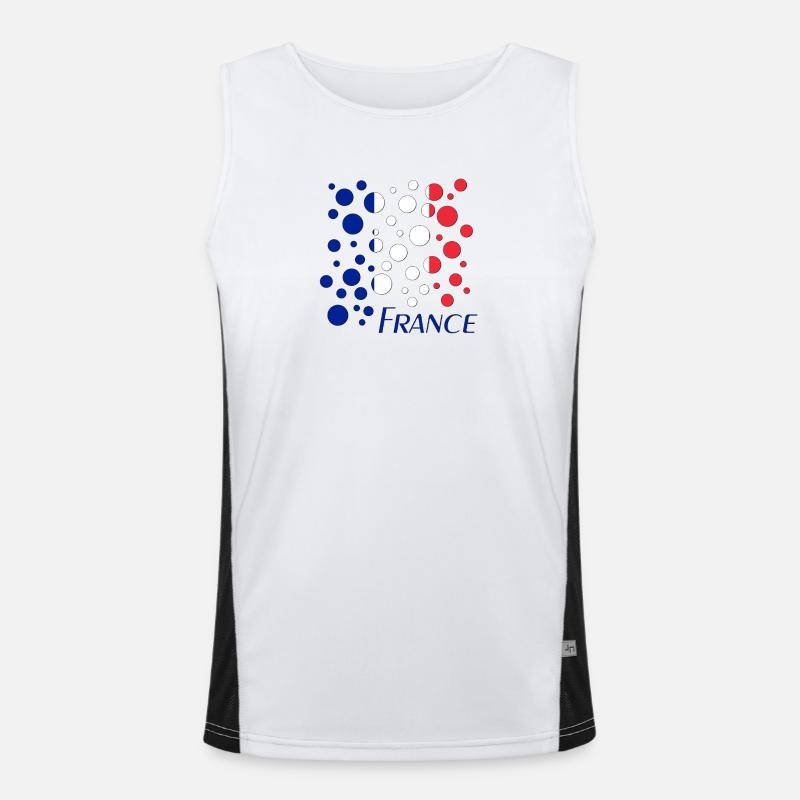 French Circle Dots Pattern - Men's Functional Contrast Tank Top - white/black