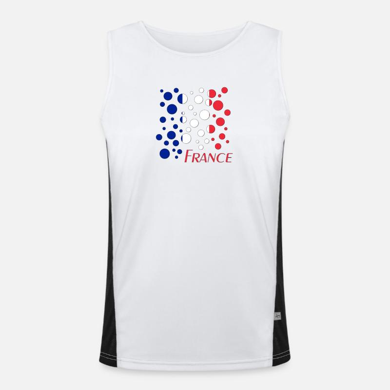 France Dot Pattern Flag - Men's Functional Contrast Tank Top - white/black