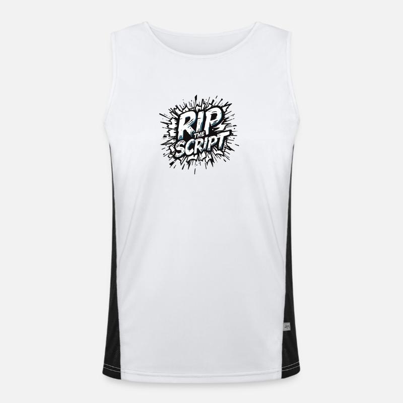 Rip the Script Burst - Men's Functional Contrast Tank Top - white/black