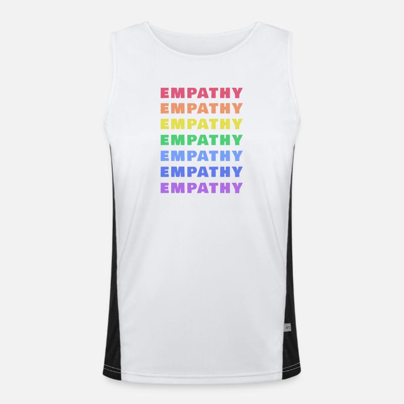 Empathie (Empathy) Regenbogen Schrift-Design Funktionelles Kontrast-Tank Top für Männer 