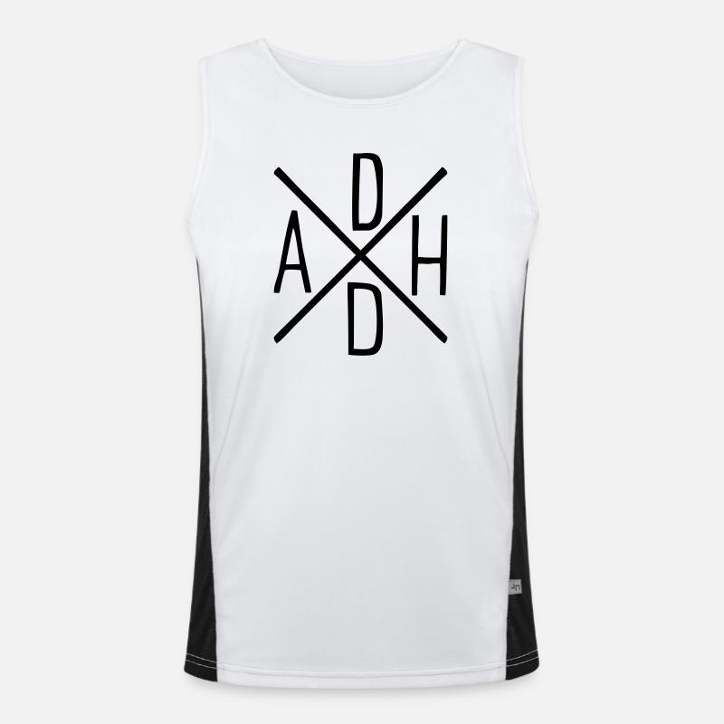 ADHD - Men's Functional Contrast Tank Top - white/black
