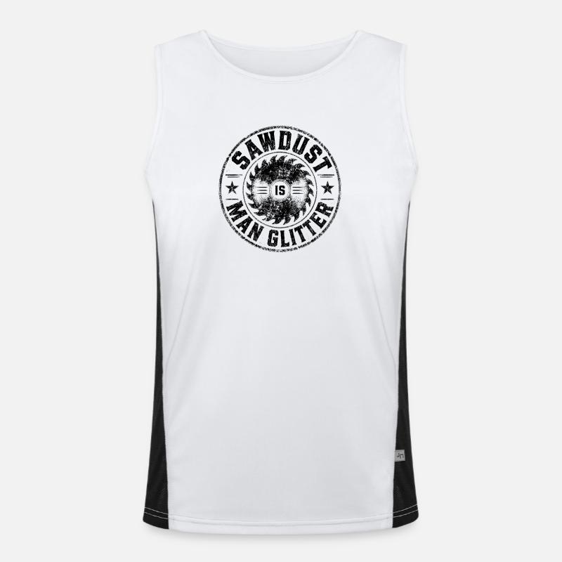 Monochrome Abstractes Pattern - Men's Functional Contrast Tank Top - white/black