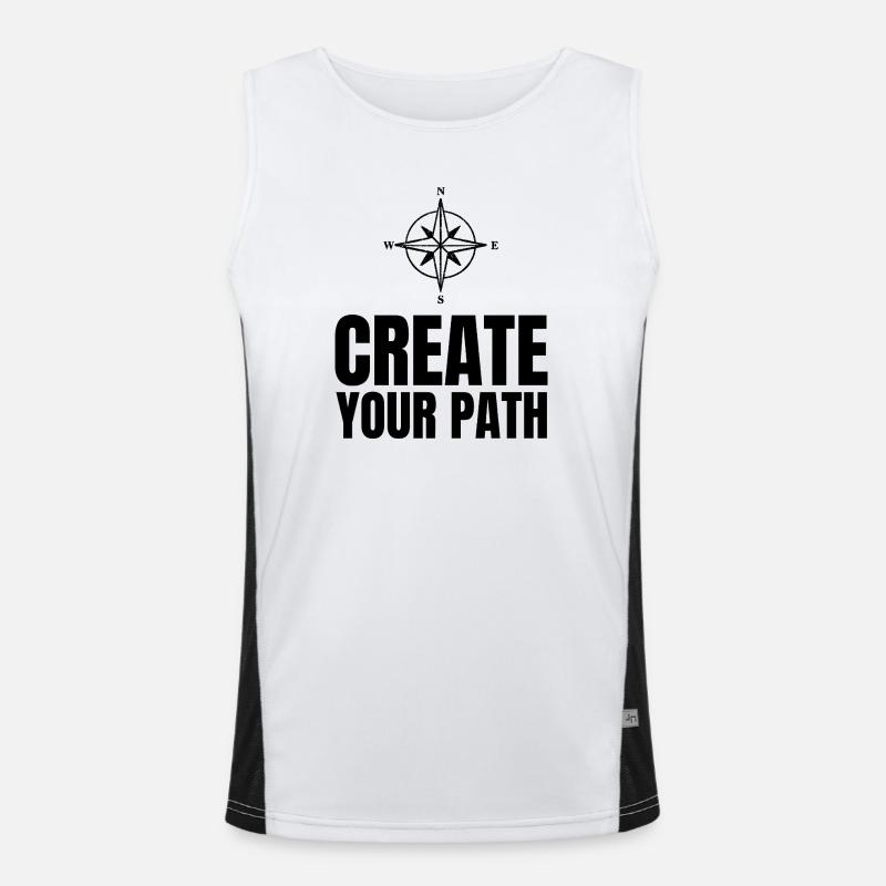 Create Your Path - Men's Functional Contrast Tank Top - white/black