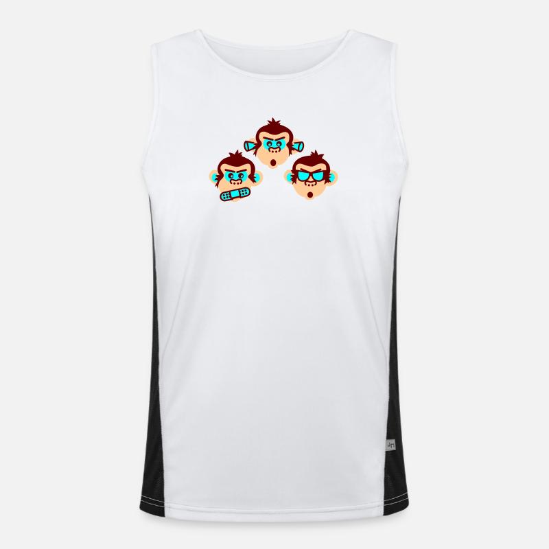 three wise monkeys Men's Functional Contrast Tank Top 