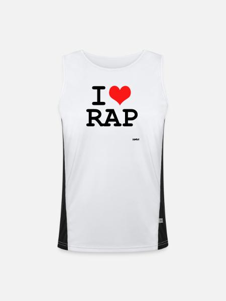 rap - Men's Functional Contrast Tank Top  - white/black