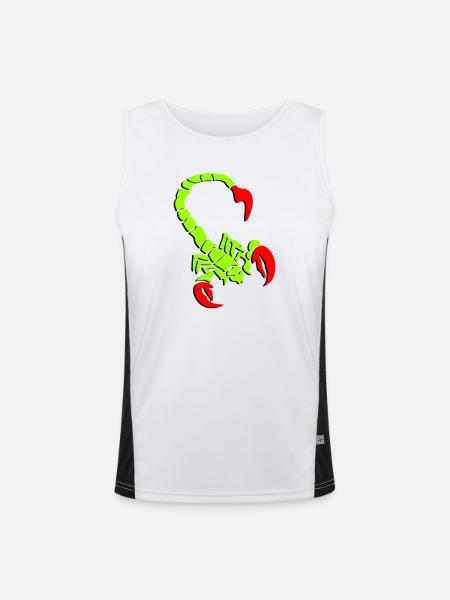 skorpion_01_3d_rot_2 - Men's Functional Contrast Tank Top  - white/black