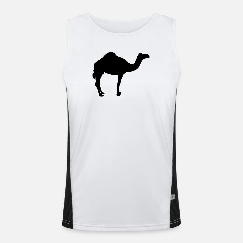 Kamel | Wüste | Dubai | Wüstenschiff - Men's Functional Contrast Tank Top  - white/black