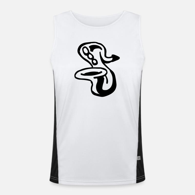 Saxophon Funktionelles Kontrast-Tank Top für Männer 