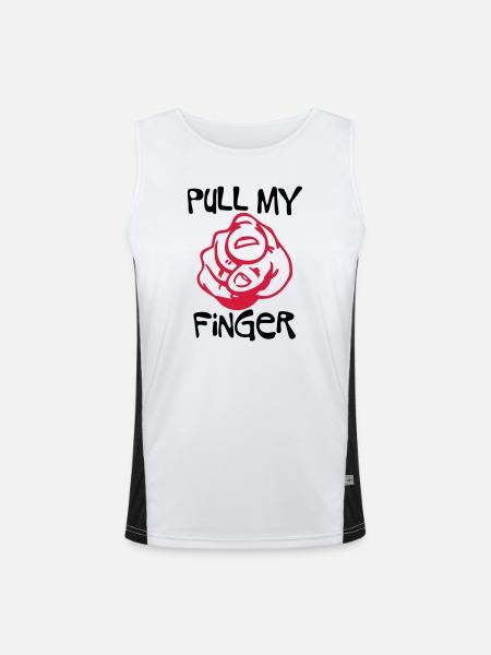 Pull my Finger - Funktionelles Kontrast-Tank Top für Männer - Weiß/Schwarz