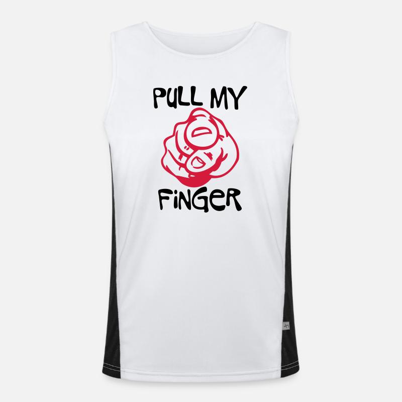 Pull my Finger | you | hand - Men's Functional Contrast Tank Top  - white/black