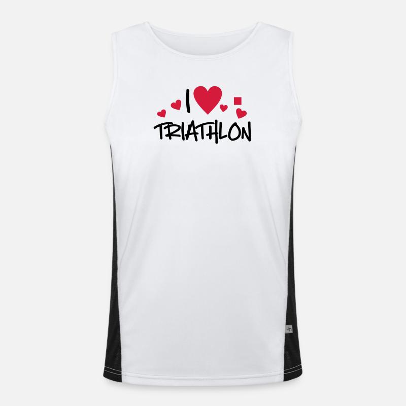 triathlon - Men's Functional Contrast Tank Top  - white/black