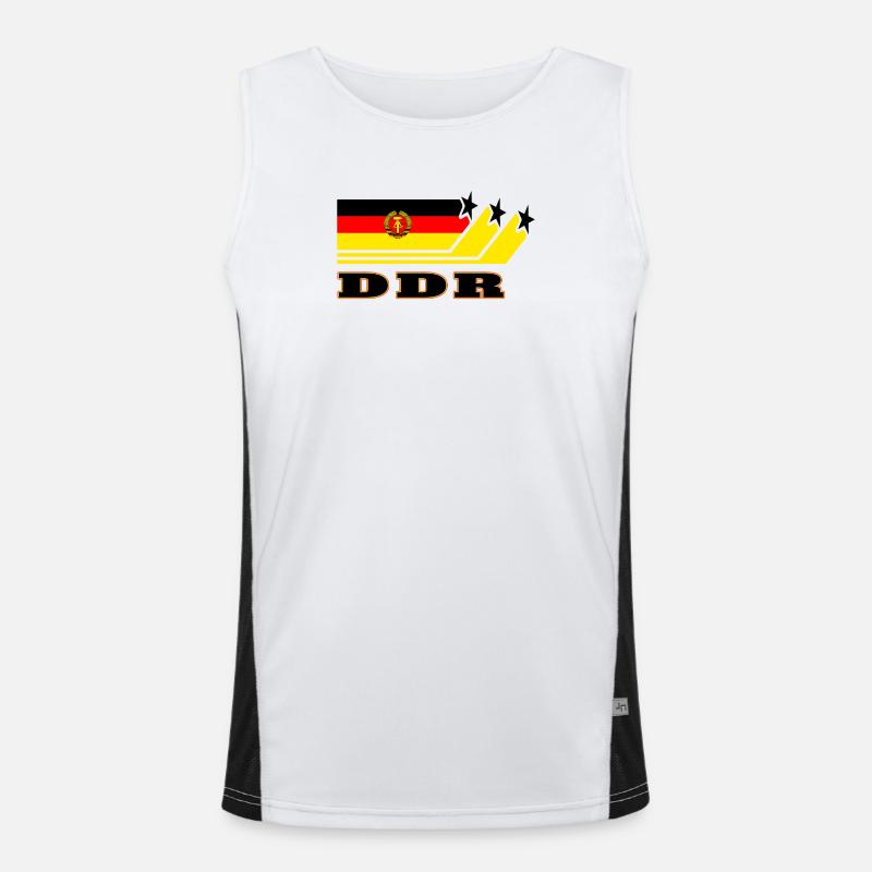DDR Flaggen Design / Geschenk Funktionelles Kontrast-Tank Top für Männer 
