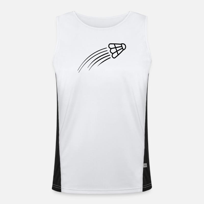 Badminton einfaches Shuttle-Logo Funktionelles Kontrast-Tank Top für Männer 