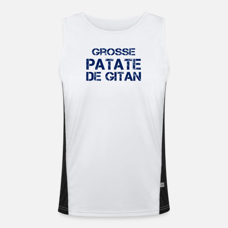 Grosse Patate de Gitan (bleu) Débardeur respirant contrasté Homme 
