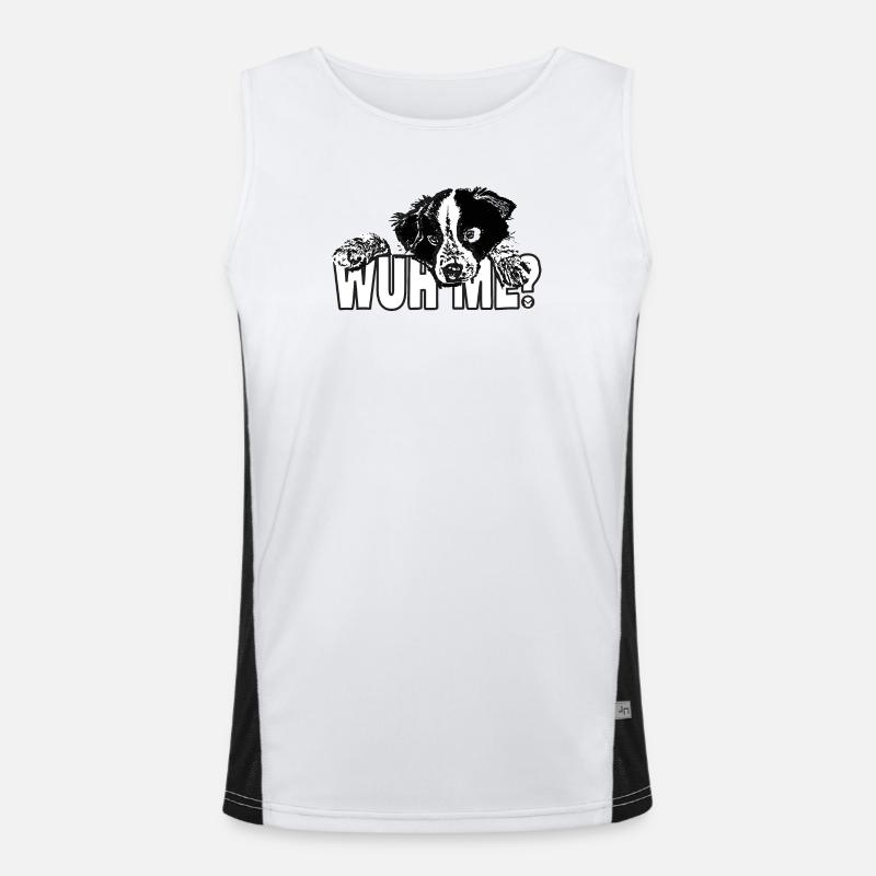 Was soll ich sein - ein unschuldiger Welpe Funktionelles Kontrast-Tank Top für Männer 