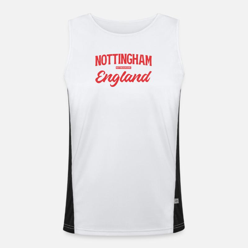 Nottingham England Script Funktionelles Kontrast-Tank Top für Männer 