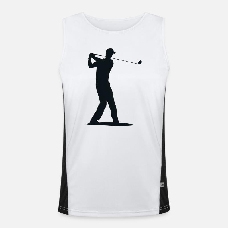 Golfer Silhouette - Tee Golf Men's Functional Contrast Tank Top 