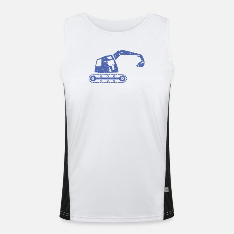 Excavator Excavator Operator Construction Equipment Operator Men's Functional Contrast Tank Top 