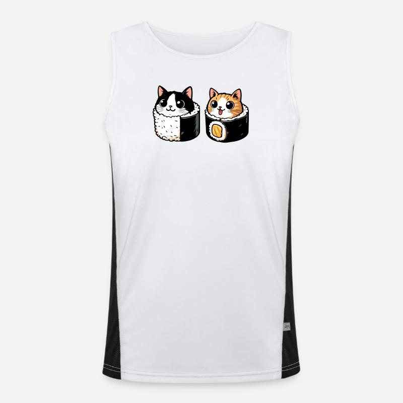 Neko Maki Mix: The Sushi Cat Men's Functional Contrast Tank Top 