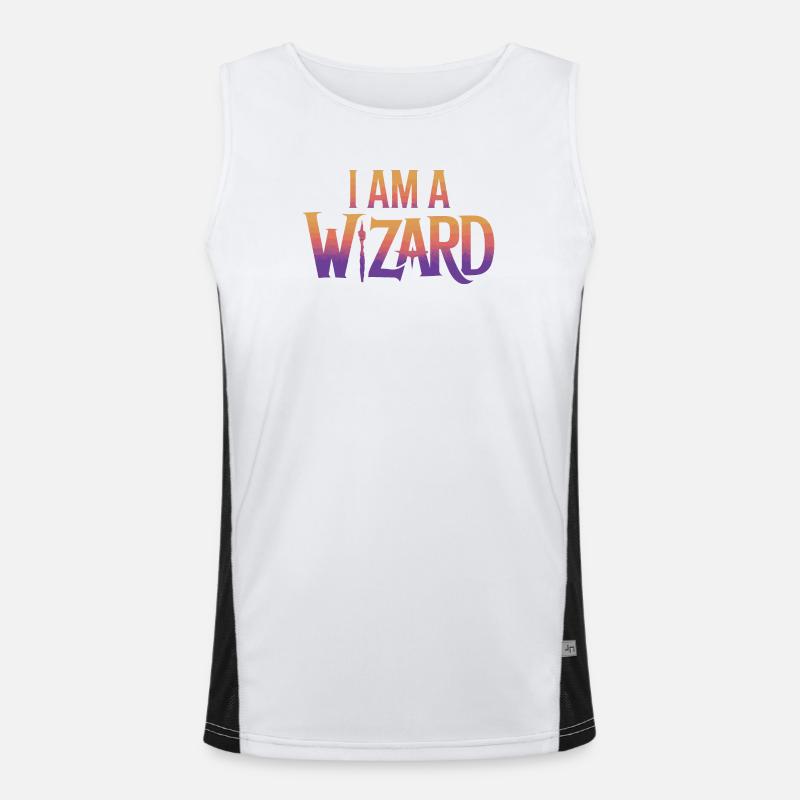 I Am a Wizard Text Design Men's Functional Contrast Tank Top 