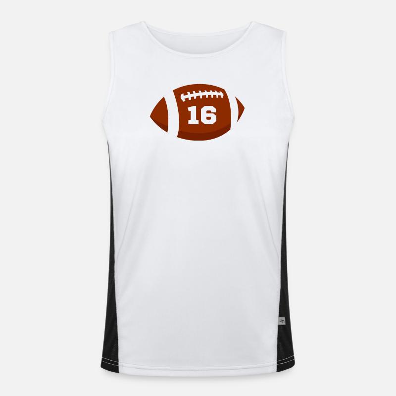 Rugby Nummer 16 - 16. Rugby-Jubiläum Funktionelles Kontrast-Tank Top für Männer 