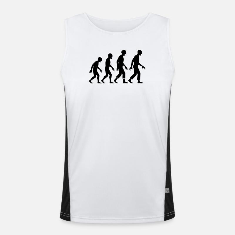 Zombie Evolution Funktionelles Kontrast-Tank Top für Männer 