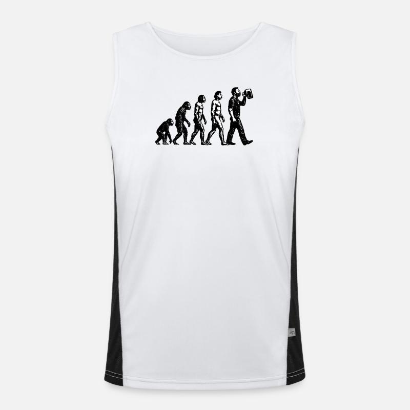 Evolution zum Biertrinker Grunge Design Funktionelles Kontrast-Tank Top für Männer 