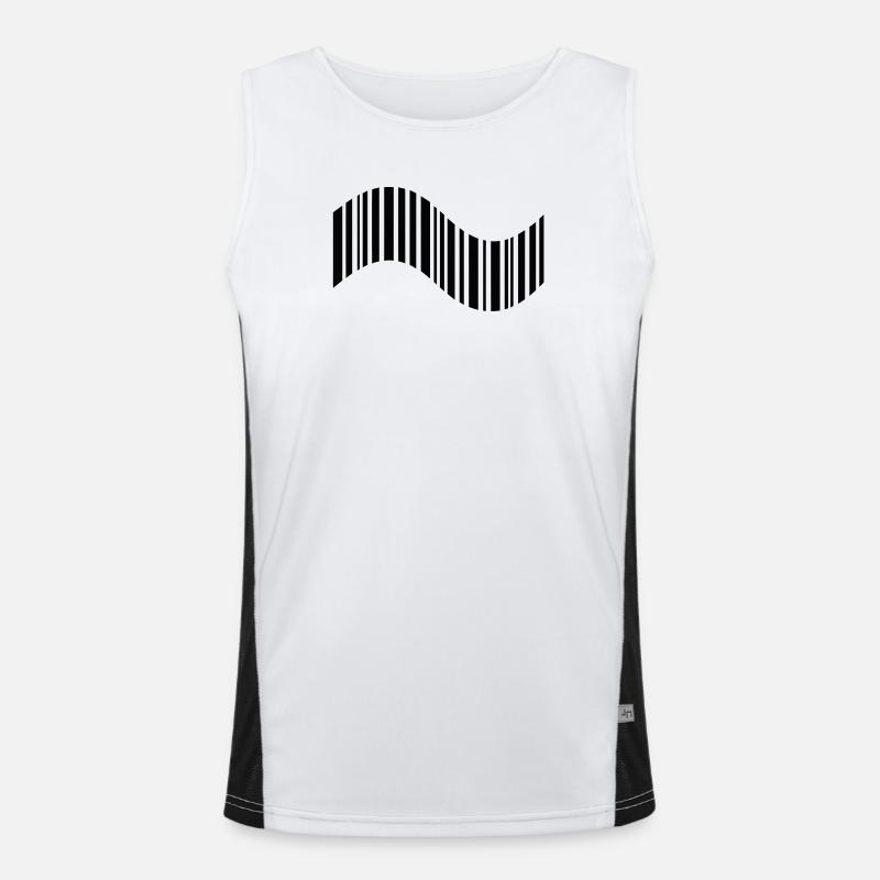 Barcode in Wellenform Funktionelles Kontrast-Tank Top für Männer 