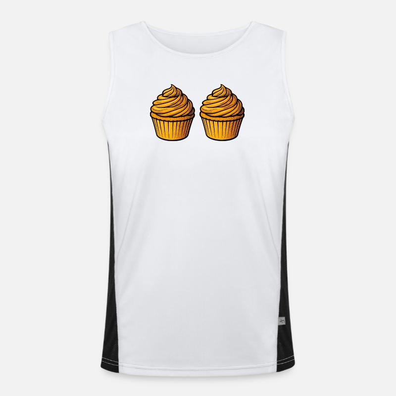 Cupcake Baking Comic Men's Functional Contrast Tank Top 