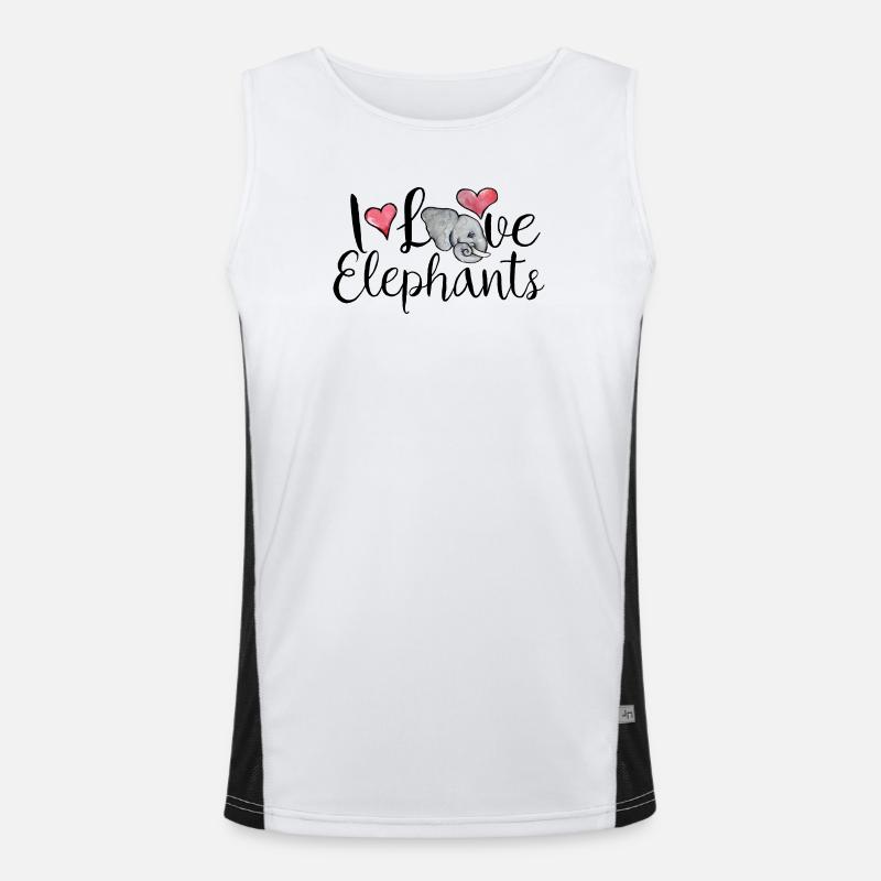 Cœurs d’éléphant aquarelle Débardeur respirant contrasté Homme 