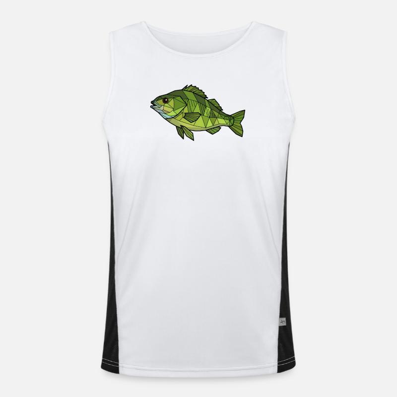 Geometric Perch Low Poly Men's Functional Contrast Tank Top 