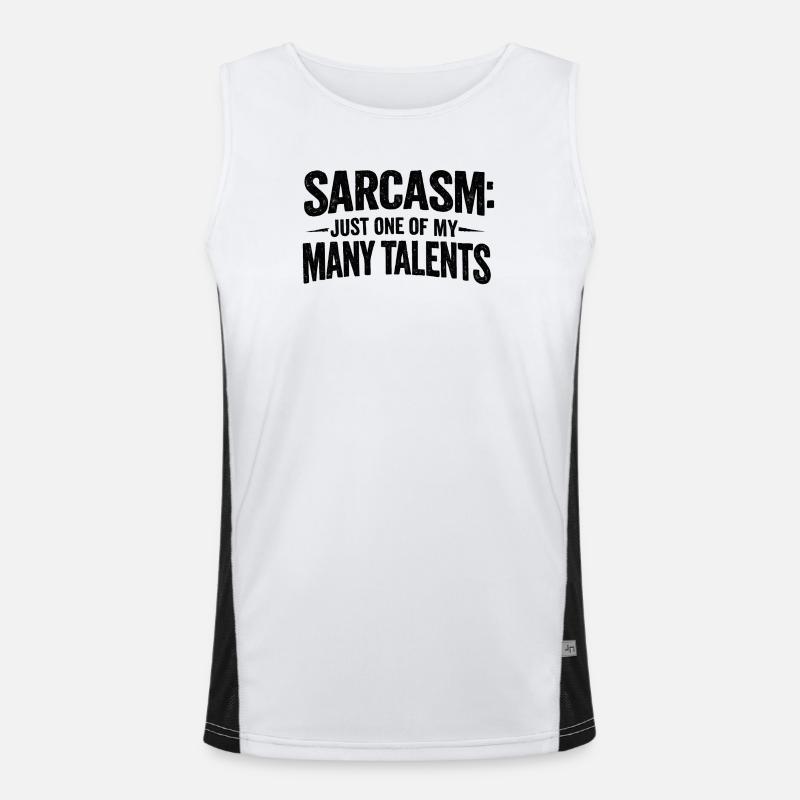 Sarcasm Sarcasm Funktionelles Kontrast-Tank Top für Männer 