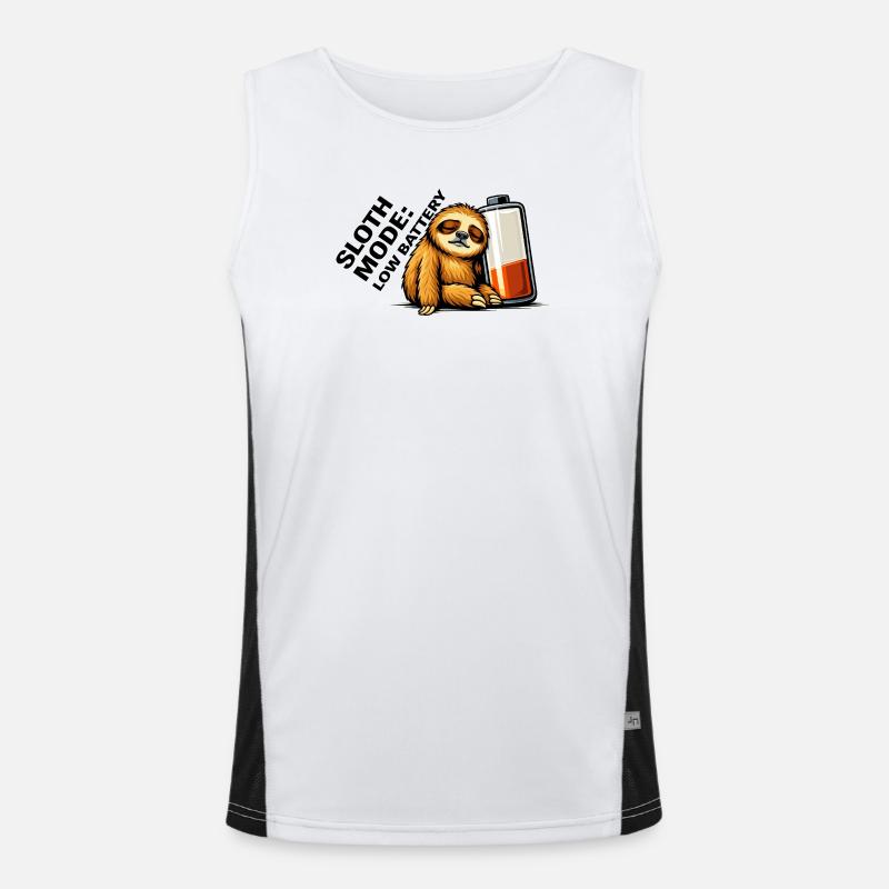 Sloth og juiceflaske-chill - Funksjonell kontrast-singlet for menn  - hvit/svart
