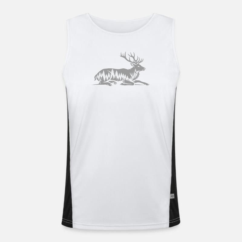  Hirsch Funktionelles Kontrast-Tank Top für Männer 