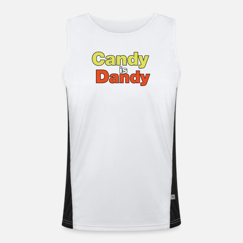 Candy ist Dandy Bold Typografie Funktionelles Kontrast-Tank Top für Männer 