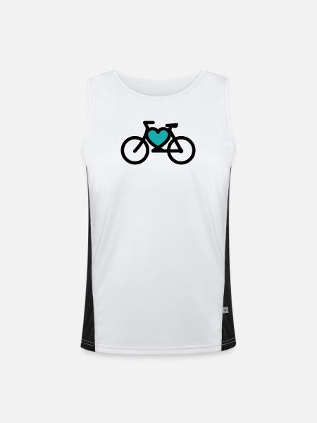 i ike my bike - Funktionelles Kontrast-Tank Top für Männer  - Weiß/Schwarz - Vorne