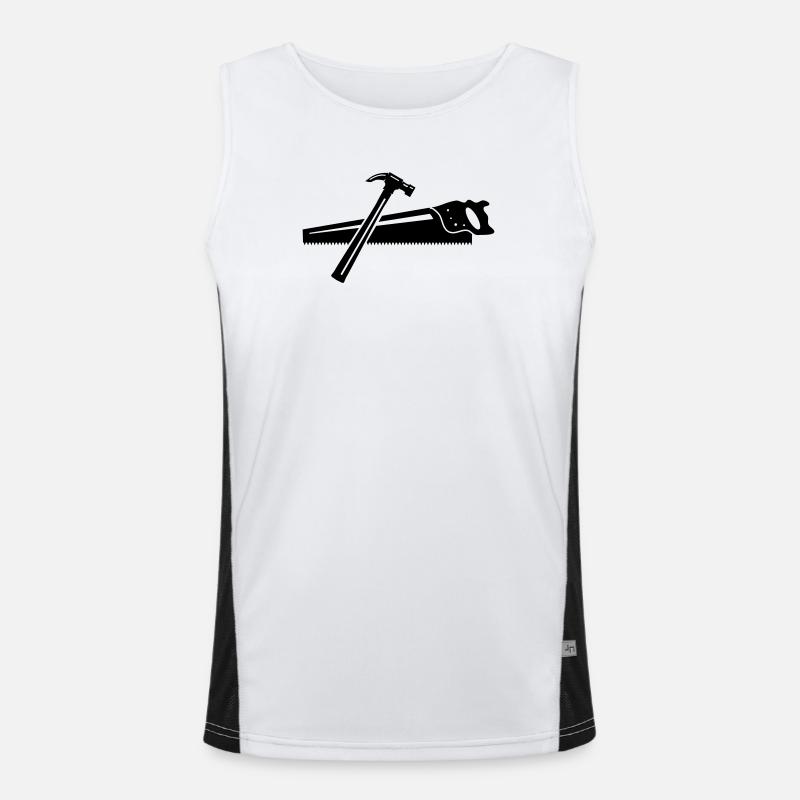 Hammer und Säge Funktionelles Kontrast-Tank Top für Männer 