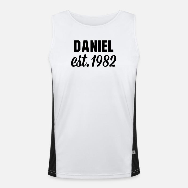 Daniel est 1982 Funktionelles Kontrast-Tank Top für Männer 