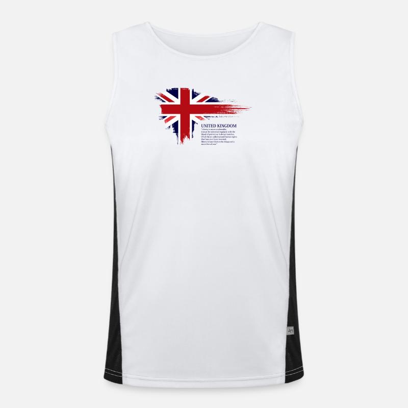 Brushstroke Union Jack Flag - Men's Functional Contrast Tank Top  - white/black