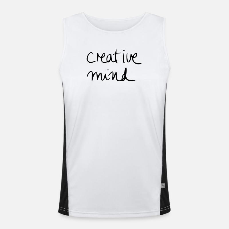 creative mind - Men's Functional Contrast Tank Top  - white/black