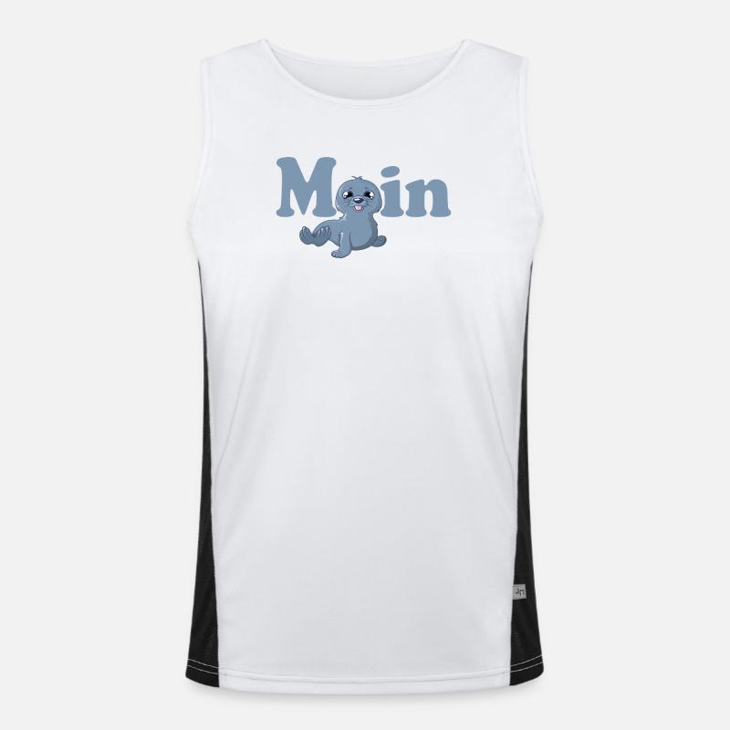 Moin - kleine Robbe Funktionelles Kontrast-Tank Top für Männer 