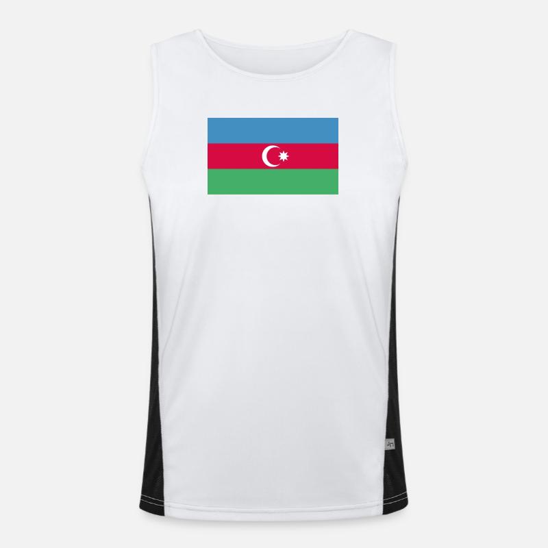 Azerbaijan flag Bayrak Men's Functional Contrast Tank Top 