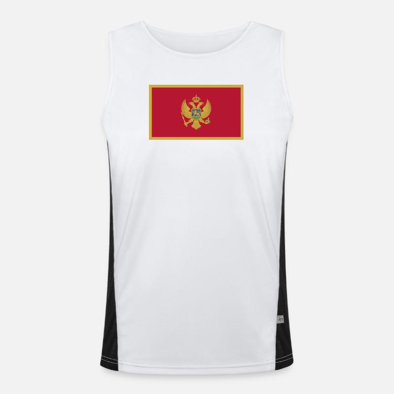 Montenegro Flag Men's Functional Contrast Tank Top 