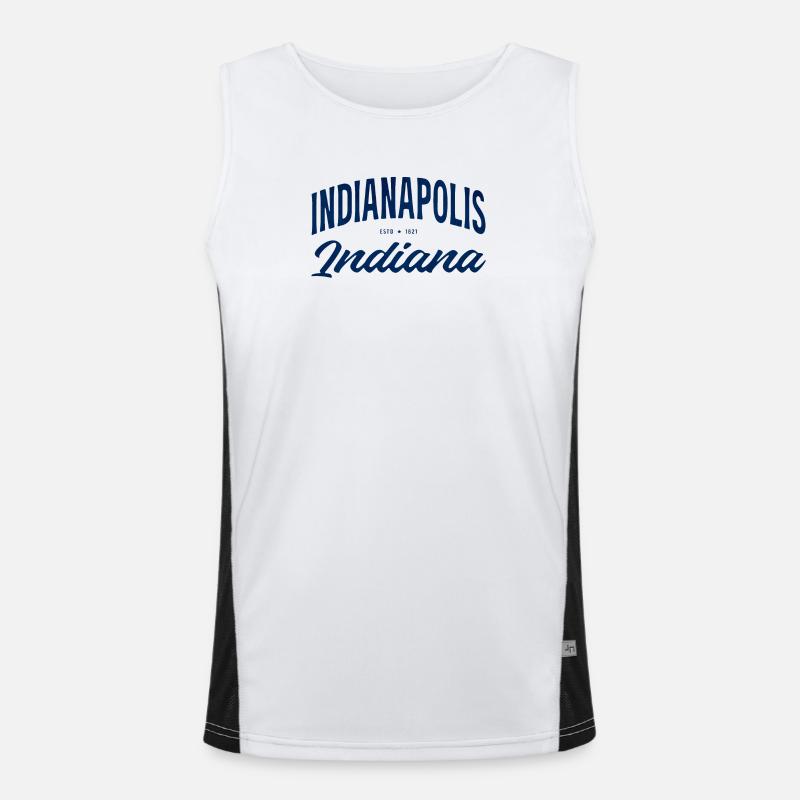 Indy Vintage Indianapolis Script Men's Functional Contrast Tank Top 