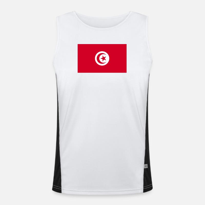 Tunisia National Flag Men's Functional Contrast Tank Top 